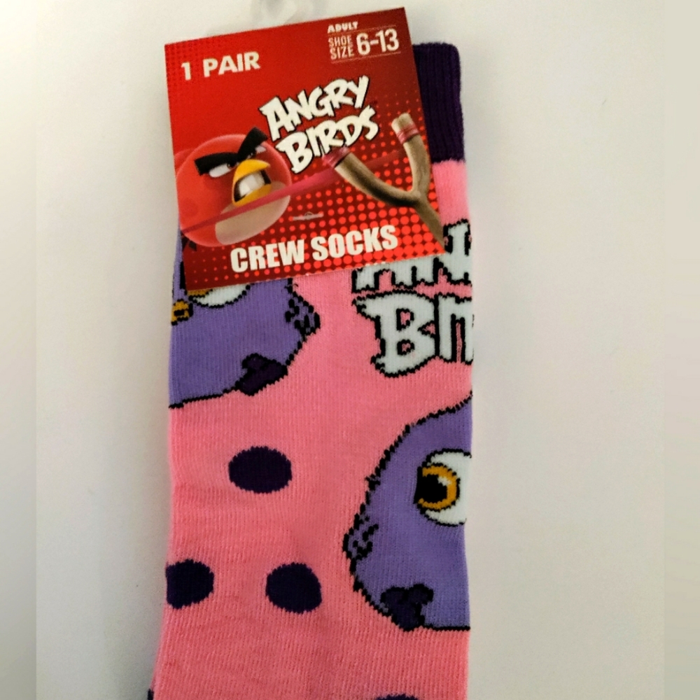 Angry Birds Crazy Universe Pink and Purple Polka Dot & Black Orange 9-13 Unisex.